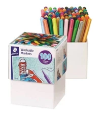 Staedtler Fiber Tip 100 WASHABLE MARKERS, non-toxic, water-based ink