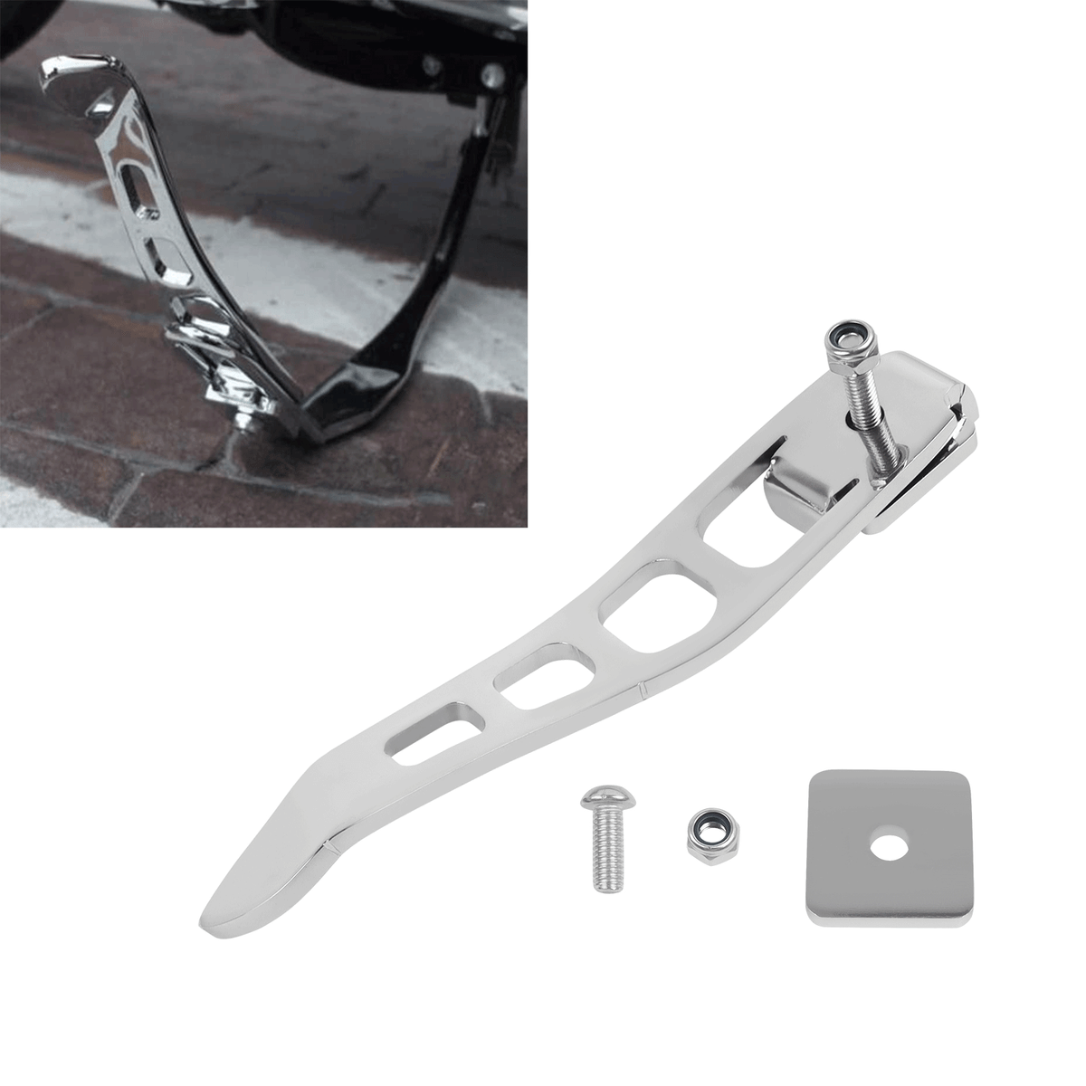 Chrome Stand Kickstand Extension For Dyna Super Glide Street Bob