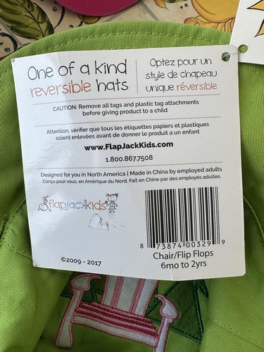 NWT UPF 50+ Reversible Bucket Beach Sun Block Hat 6M-2Y Flapjack Kids Coastalcor - Picture 8 of 19