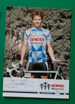 CYCLING cycling card LUIGI FURLAN team GEWISS BIANCHI 1988 signed