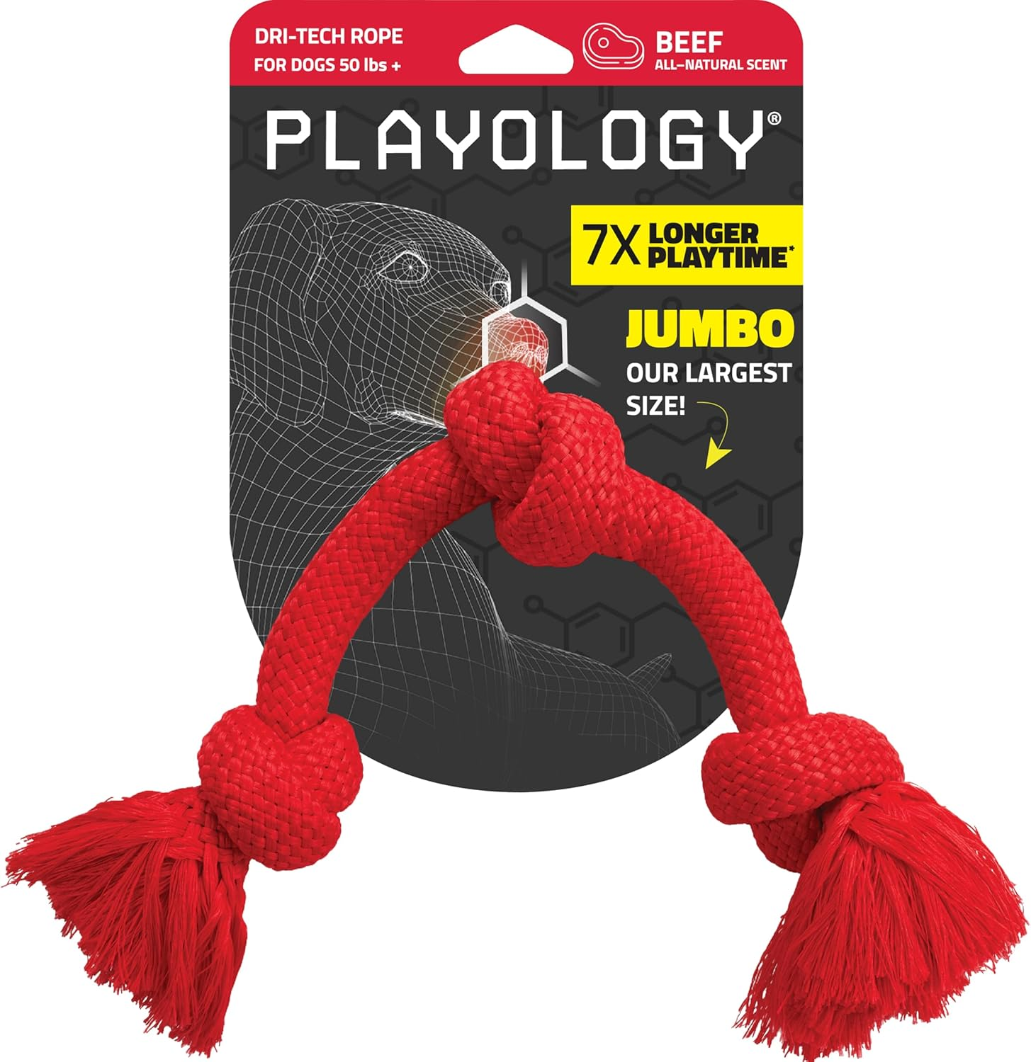 Dri Tech Rope Dog Chew Toy for Large to X-Large Dogs 50Lbs & up | Engaging, All-