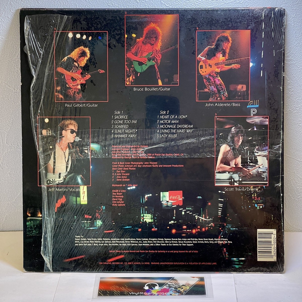 Racer-X - Second Heat / LP 1987 US Shrapnel SH-1032 EX/VG+ Japan