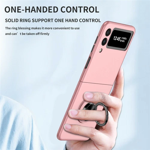 For-Samsung Galaxy Z Flip 4 3 5G Slim Matte Hard Case with Ring+Screen Protector - Picture 66 of 94