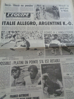 82 L'Equipe Journal Italie / Argentine Coupe du Monde 30/06 / 1982