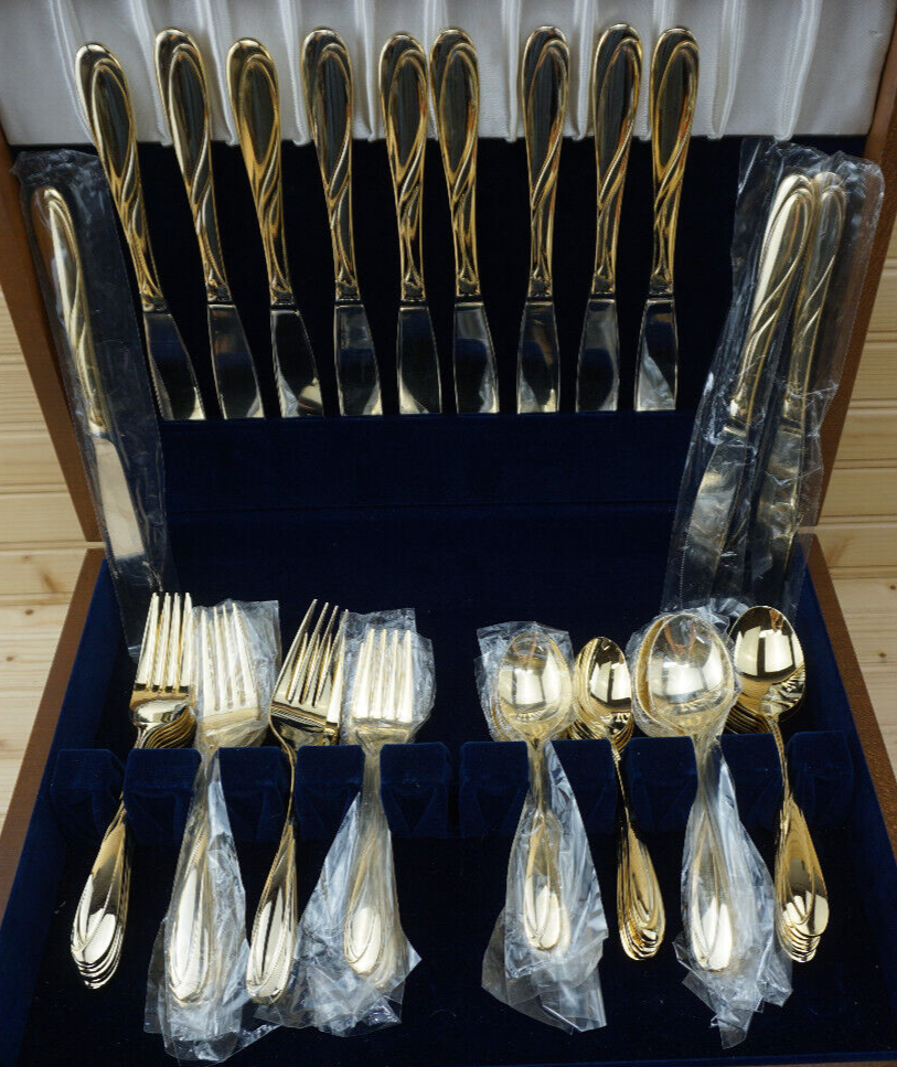Faberware Nicole Gold 58 Pieces Dinner & Salad Forks, Table