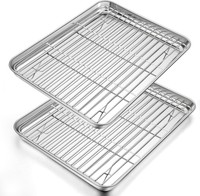 Backblech AbküHlgitter Set Edelstahl Kuchenblech 40,3X30,3 Cm