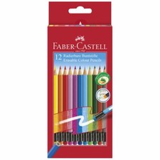 FABER CASTELL Farbstifte mit farbigem Radiergummi 12 St&uuml;ck