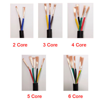 RVV 2 ~ 14 Core Copper Wire Power Signal Control Sheath Monitor Cable 0.12~6 mm²