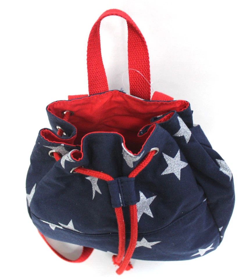 Mochila pequeña Circo Kids azul americano con cordón estrellas plateadas brillantes nueva con etiquetas Foto 4 de 4