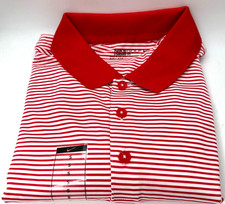 NEW Nike Golf Victory Stripe DRI FIT Polo Shirt Small Mens Red White S/S Button