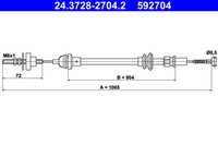 Kupplungsseil Kupplungszug ATE 24.3728-2704.2 FüR Cordoba 6K1 Seat Ibiza Inca 2