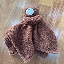 Just one You Brown Bear Lovey Security Blanket Hugging knot Twist Corduroy