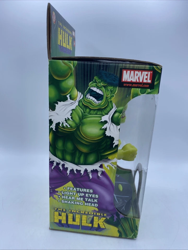 Marvel Way Out Toys 2003 Luces Sonidos Bobble Head 2003 El Increíble Hulk NUEVO Foto 4 de 4