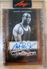Leaf Sports Heroes Magic Johnson Win City Autograph /3 Lakers