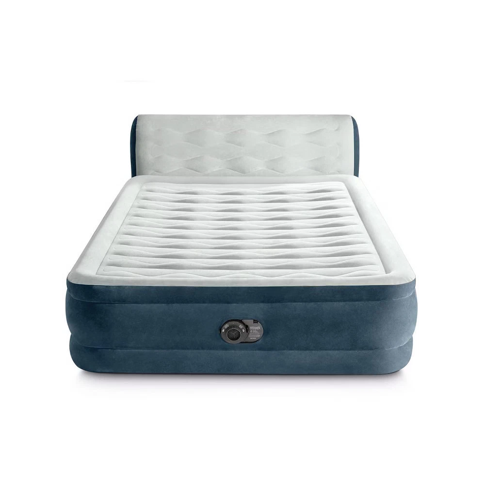 Intex 18" Pillow Top Air Mattress with Electric Pump and Headboard -