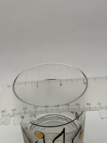 Vtg Culver 22K Gold Music Drinking Glass Low Ball MCM Glass Musical Notes HTF - Picture 7 of 16
