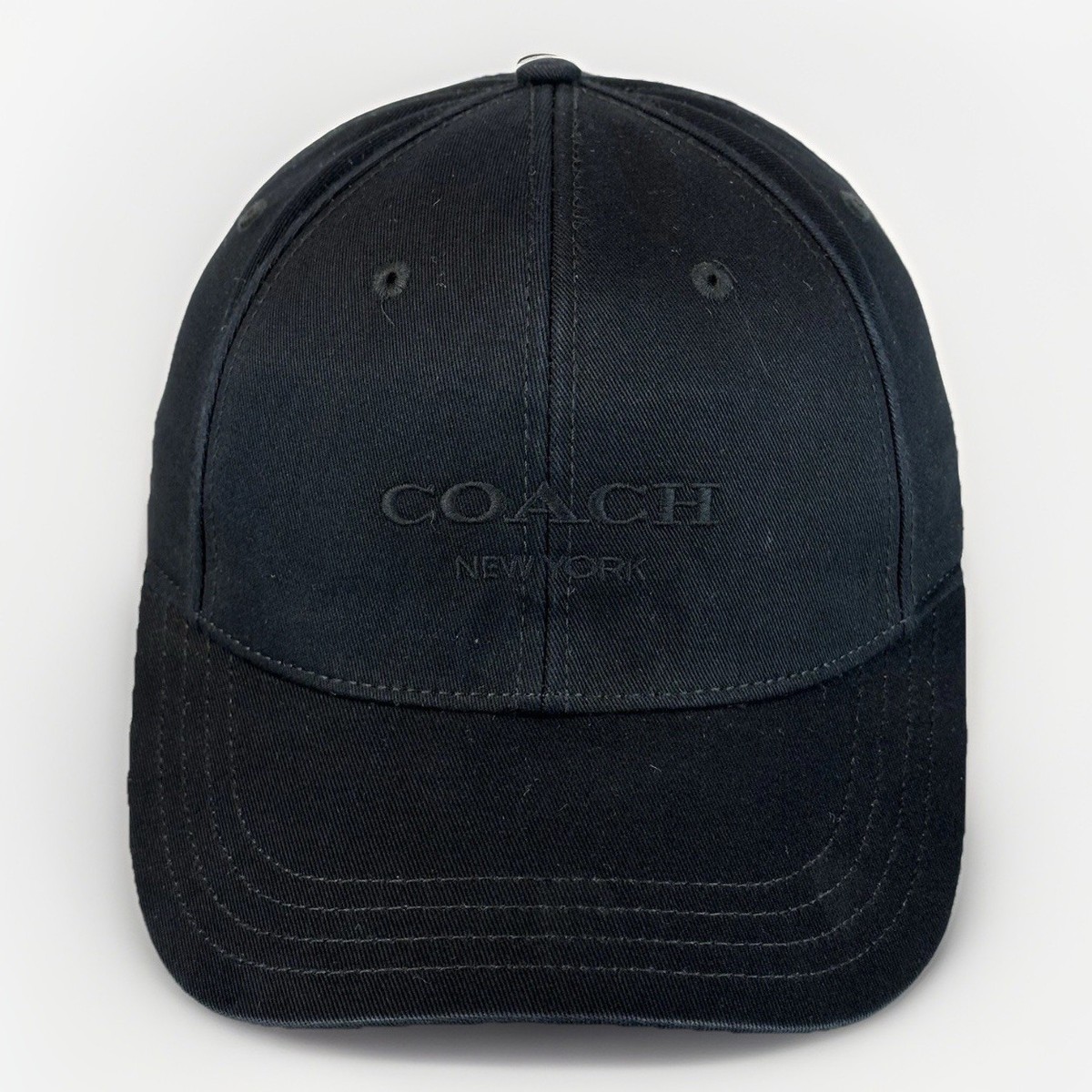 COACH キャップ ブラック COACH New York Hat Black Adjustable Leather Strap Baseball Cap | eBay