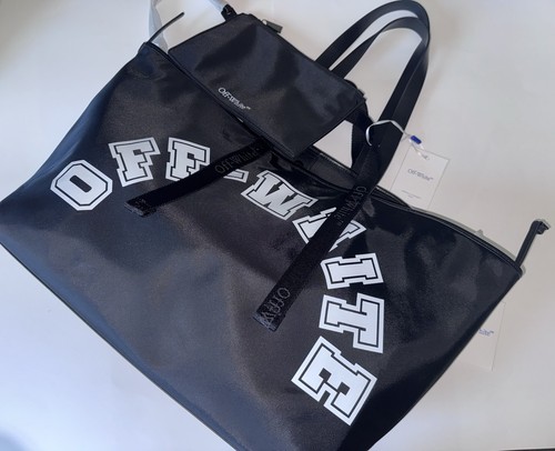 Off-White™ Black Logo Day Off Tote Large Bag and Detachable Pouch Off White NWT