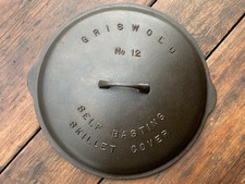 Griswold Cast Iron #12 Fully Marked Low Dome Skillet Lid