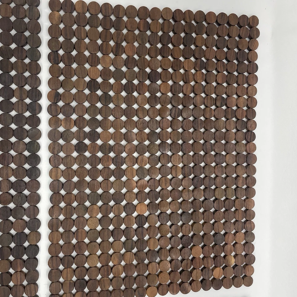 Juego de 8 manteles individuales de madera para cajas y barriles de 14”x19” pequeños círculos de madera descontinuados Foto 2 de 4