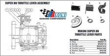 Genuine Mikuni SBN Throttle Pull Lever Assembly Parts Kit Super BN
