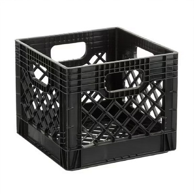 Juggernaut Storage 16QT Heavy-Duty Plastic Square Milk Crate Black