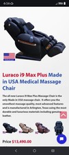 Luraco i9 Max Plus Medical Massage Recliner Chair Genuine Leather SL-Track USA