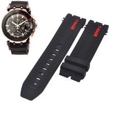 22mm Black Rubber Strap For Tissot T-Race T603041971 T1154173706100