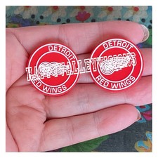 2 Piece DETROIT Hockey Team Silicone Focal Beads DIY Jewelry Pens Sports