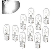 10 PCS Car T10 168 192 12V 5W Instrument Indicator Light, 0.36" x 1" High