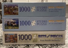     BITS  PIECES, 3 Puzzle Lot, 1000 pieces each, Great Multi-Pack Value    