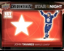2021-22 Upper Deck Credentials #1S-7 John Tavares Star of the Night: First Star