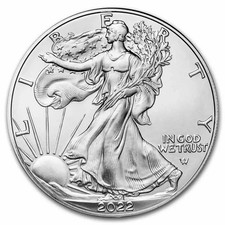 2022 American Silver Eagle 1 oz 999 Fine Silver Coin 29.99 per troy oz