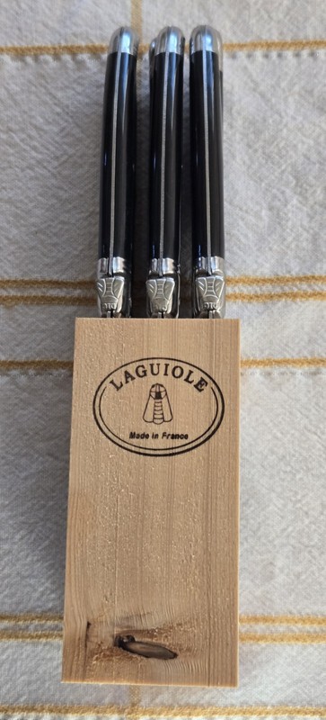 NEW LAGUIOLE JEAN DUBOST STEAK KNIVES SET OF 6 STAINLESS STEEL