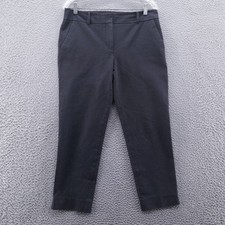 Talbots Hampshire Ankle Pants 8 Black White Womens Micro Dot Mid Rise Stretch
