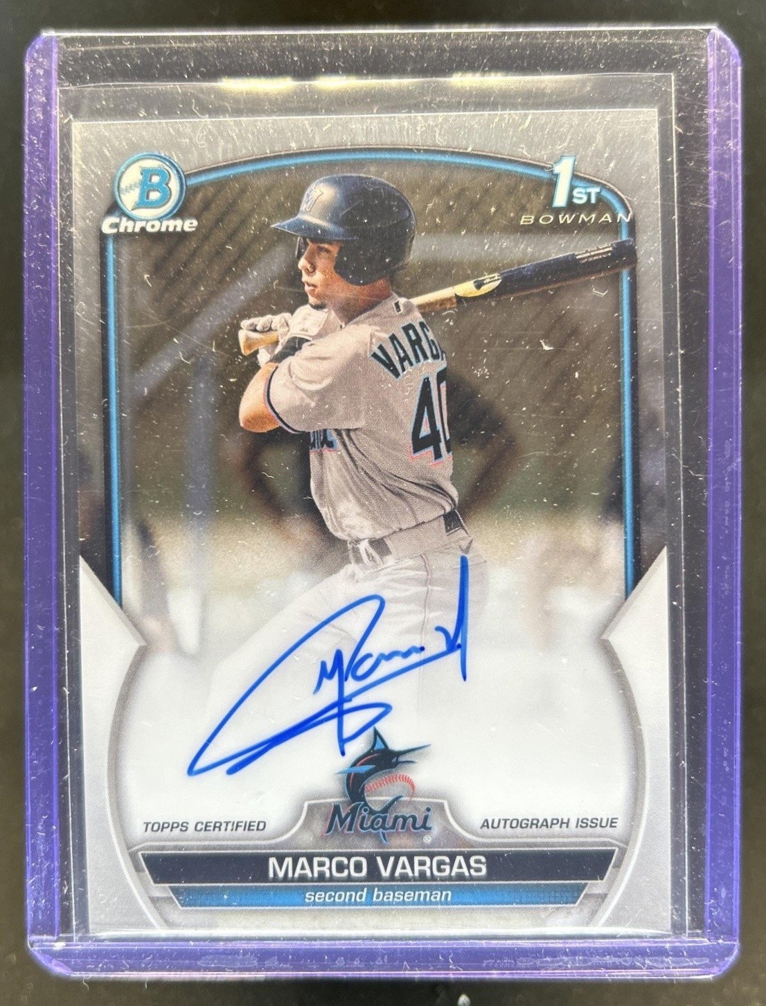 2023 Bowman Chrome Marco Vargas Auto 1st Prospect #CPA-MVA Marlins