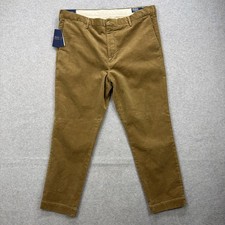 Polo Ralph Lauren Corduroy Pants Mens 40x30 Brown Khaki Cords Slim Preppy NEW