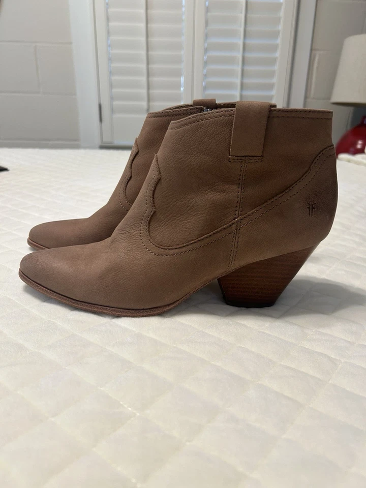 Frye Rory Talla 9.5 M Marrón Cuero Botines Botas Vaqueras Western Foto 3 de 4