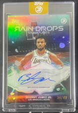 Bronny James Jr 2025-26 Topps Three 34/49 Auto Rain Drops #RS-BJ