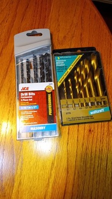 Wolfcraft 2779 7pc wood bit set & Ace Masonry 5pc percussion drill bit set 24479