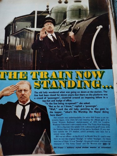 Sk274 Ephemera 1972 TV-Artikel The Train Now Standing Bill Fraser