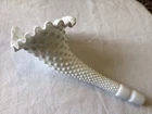 Vintage fenton art glass white hobnail epergne Tulip Horn Replacement 8 1/2'
