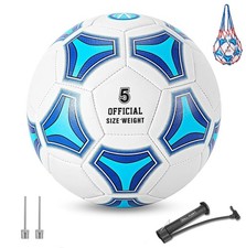 Blue Soccer Ball Size 3/4/9 for Kids Outdoor Play,Color Change Soccer Stuff w...