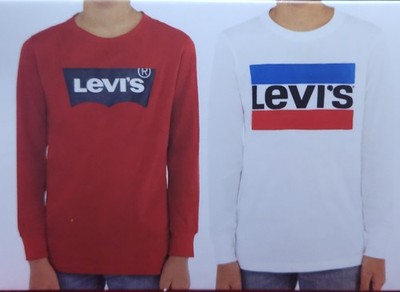 2 Levi's Boys Crew Neck Long Sleeve Tee Shirts Multicolor Size L 14/16