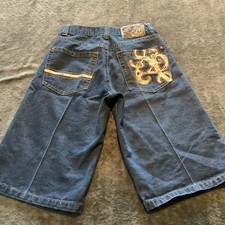 Vtg SouthPole Jorts Baggy Shorts Embroidered Size 29 Men  s Y2K Skate