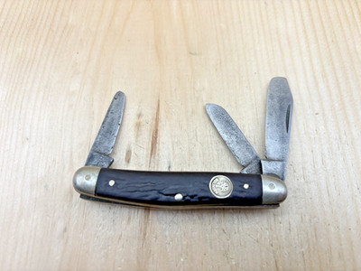 Vintage Solingen BOKER Tree Brand Germany Black Stockman 3 Blade Knife