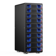 CENMATE Aluminum 10 Bay Hard Drive Enclosure with Cooling Fan 10 bay, Black