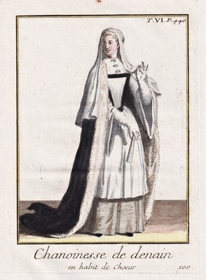 Denain Dening clergy Tracht costume gravure engraving Kupferstich 1790