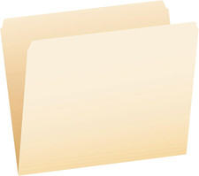 752 File Folders, Straight Cut, Top Tab, Letter, Manila Box of 100 , Natural