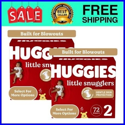 Huggies Little Snugglers Baby Diapers, Size 2 (12-18 lbs), 72 Ct, 2 pack